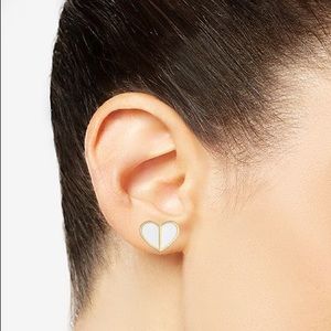 Kate Spade Gold Tone Heart Stud Earrings